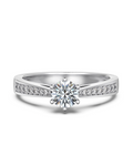 0.75ct Brilliant Cut Moissanite Solitaire Pavé Ring