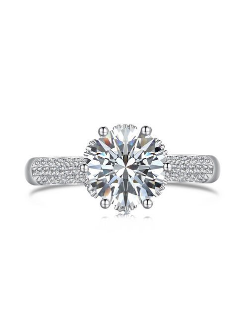 2ct Brilliant Cut Solitaire Pavé Tulip Ring