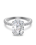3ct Oval Cut Solitaire Moissanite Pavé Ring