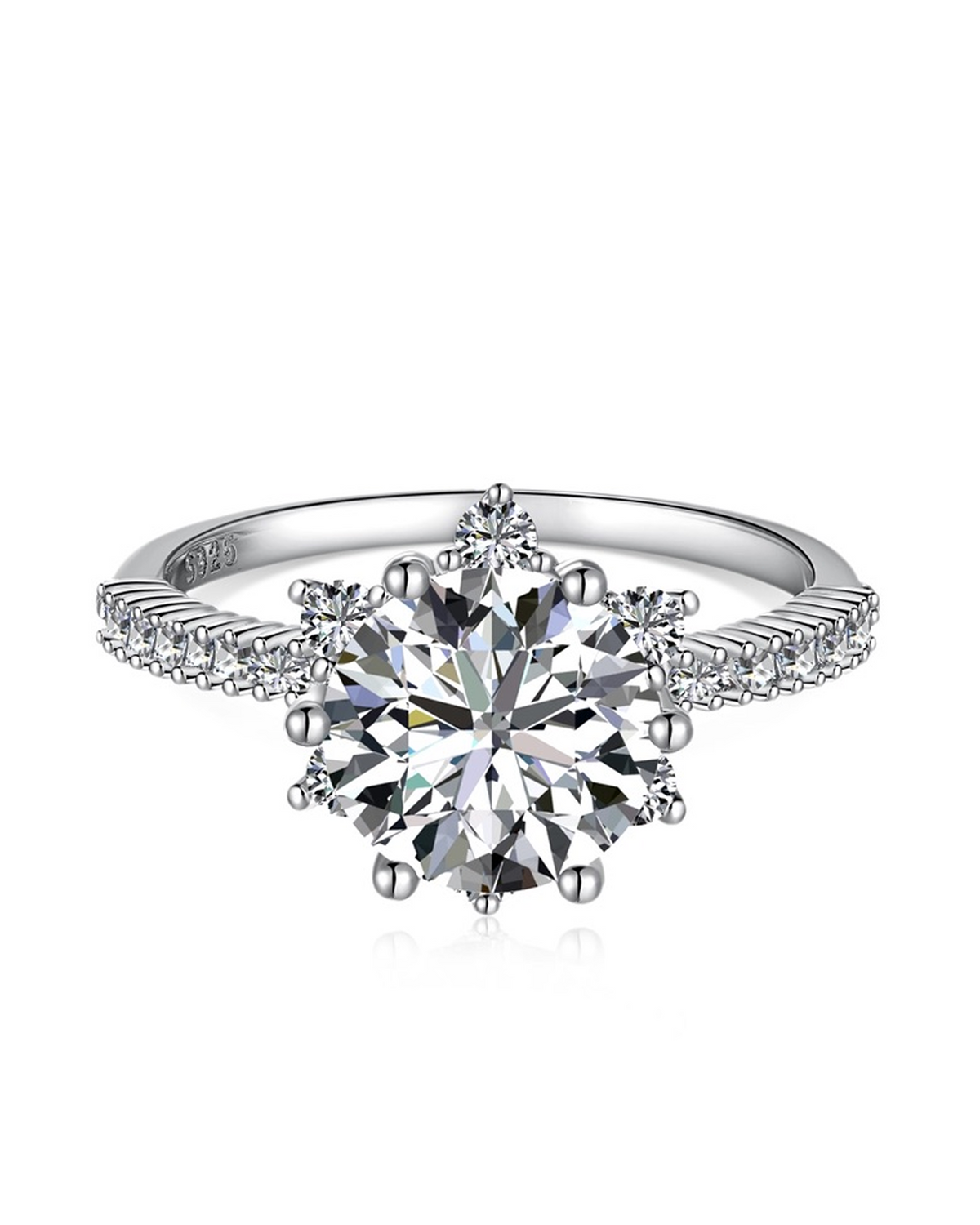 2ct Brilliant Cut Cathedral Halo Ring