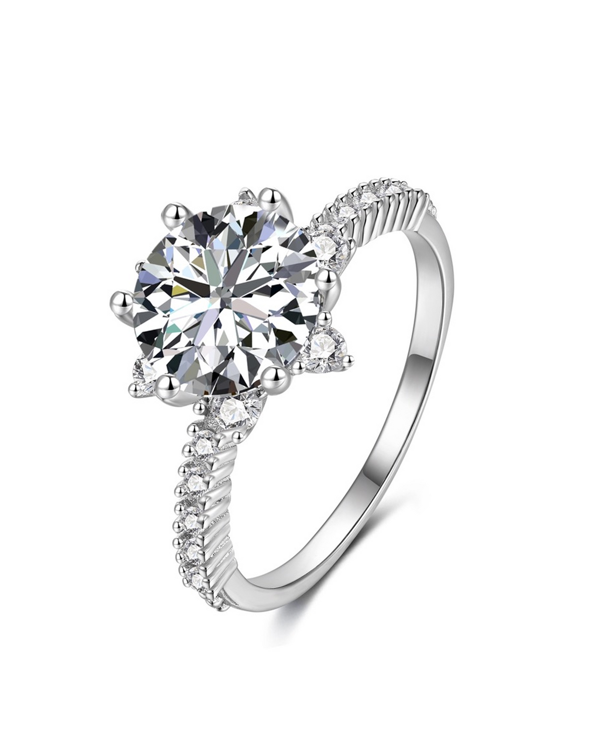 2ct Brilliant Cut Cathedral Halo Ring