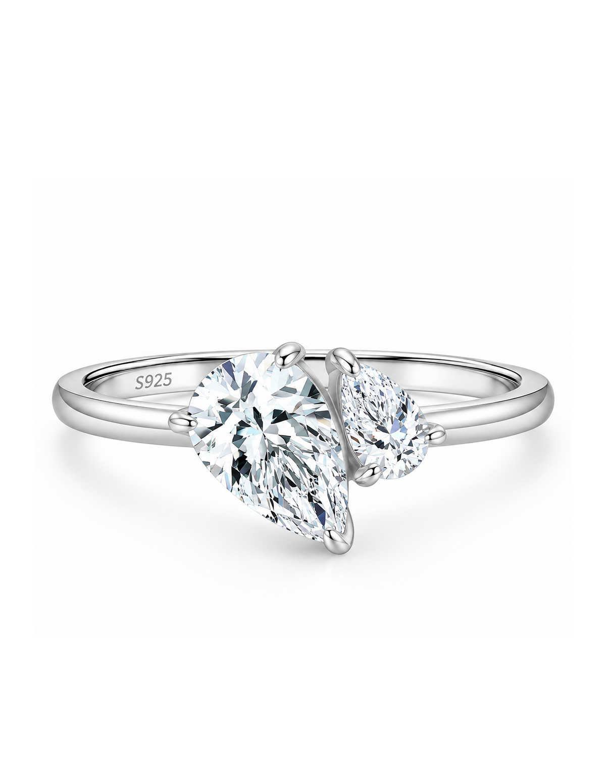 Double Pear Cut Petite Ring
