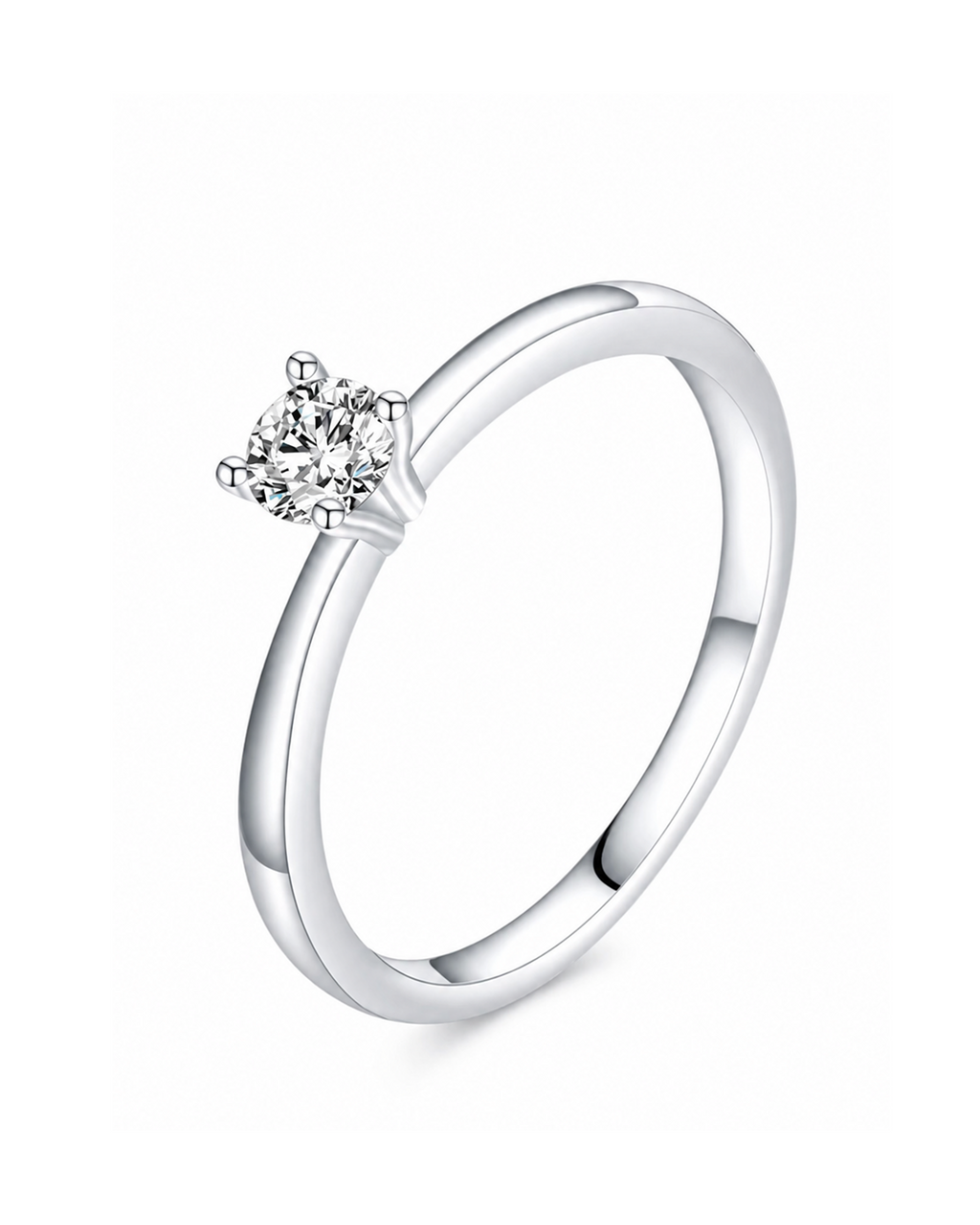 Petite 0.5ct Brilliant Cut Solitaire Moissanite Ring