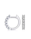 Petite Brilliant Cut Pavé Moissanite Huggie Earrings