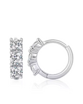 Triple 0.3ct Brilliant Cut Moissanite Huggie