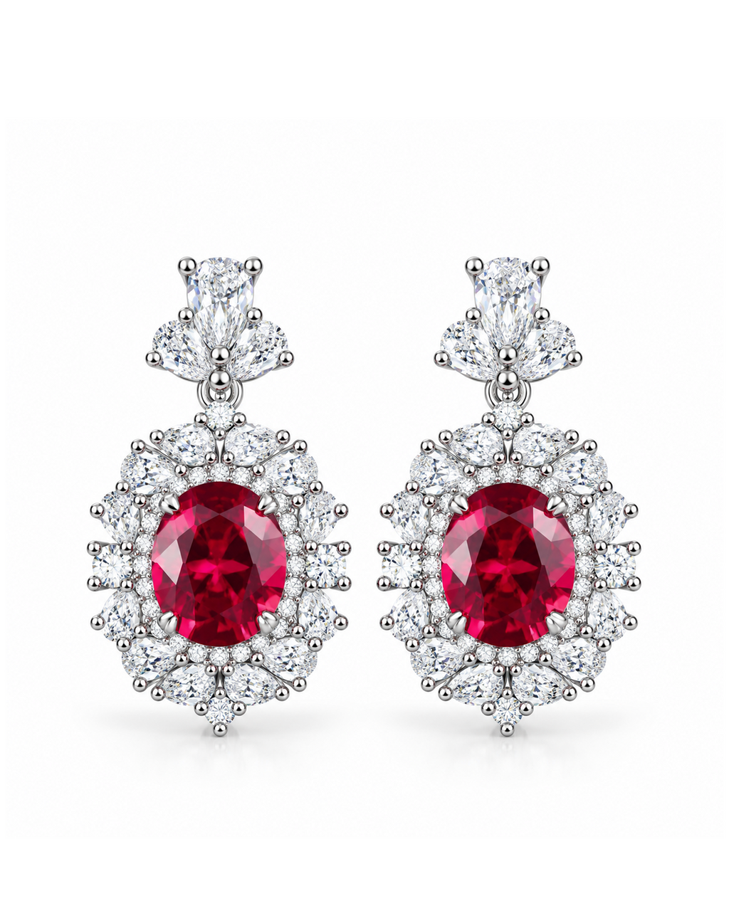 Imperial 4.2ct Oval Cut Ruby Earrings
