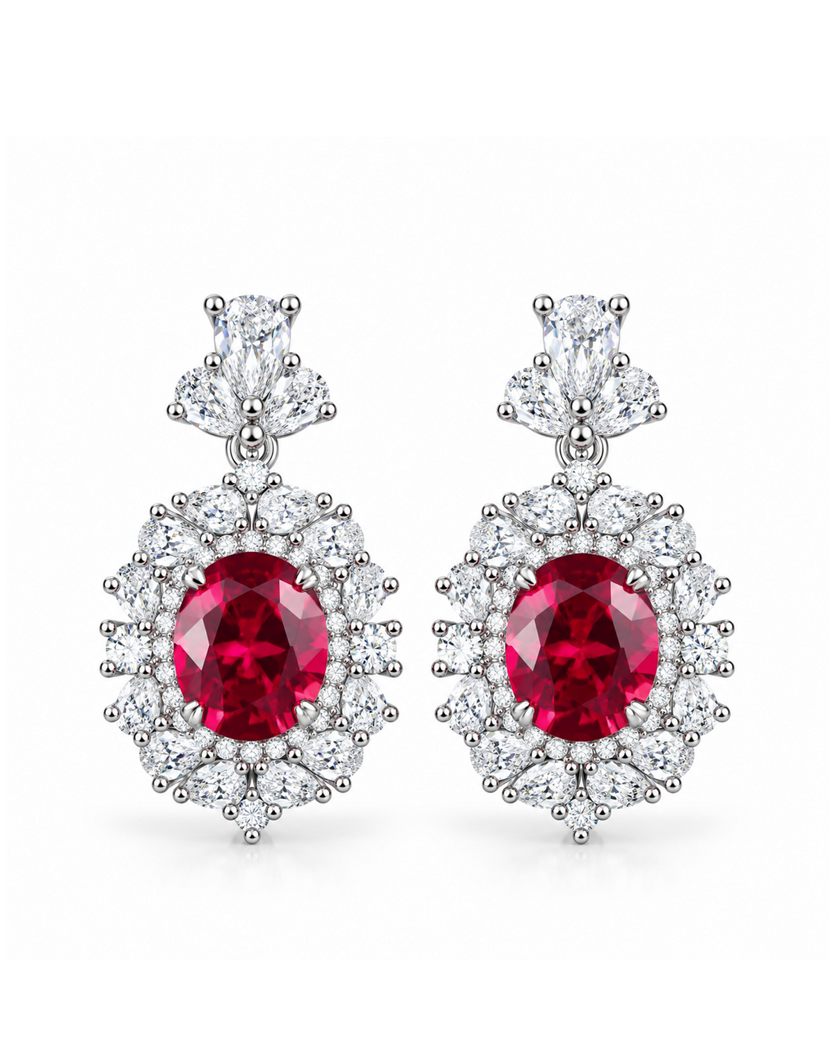 Imperial 4.2ct Oval Cut Ruby Earrings