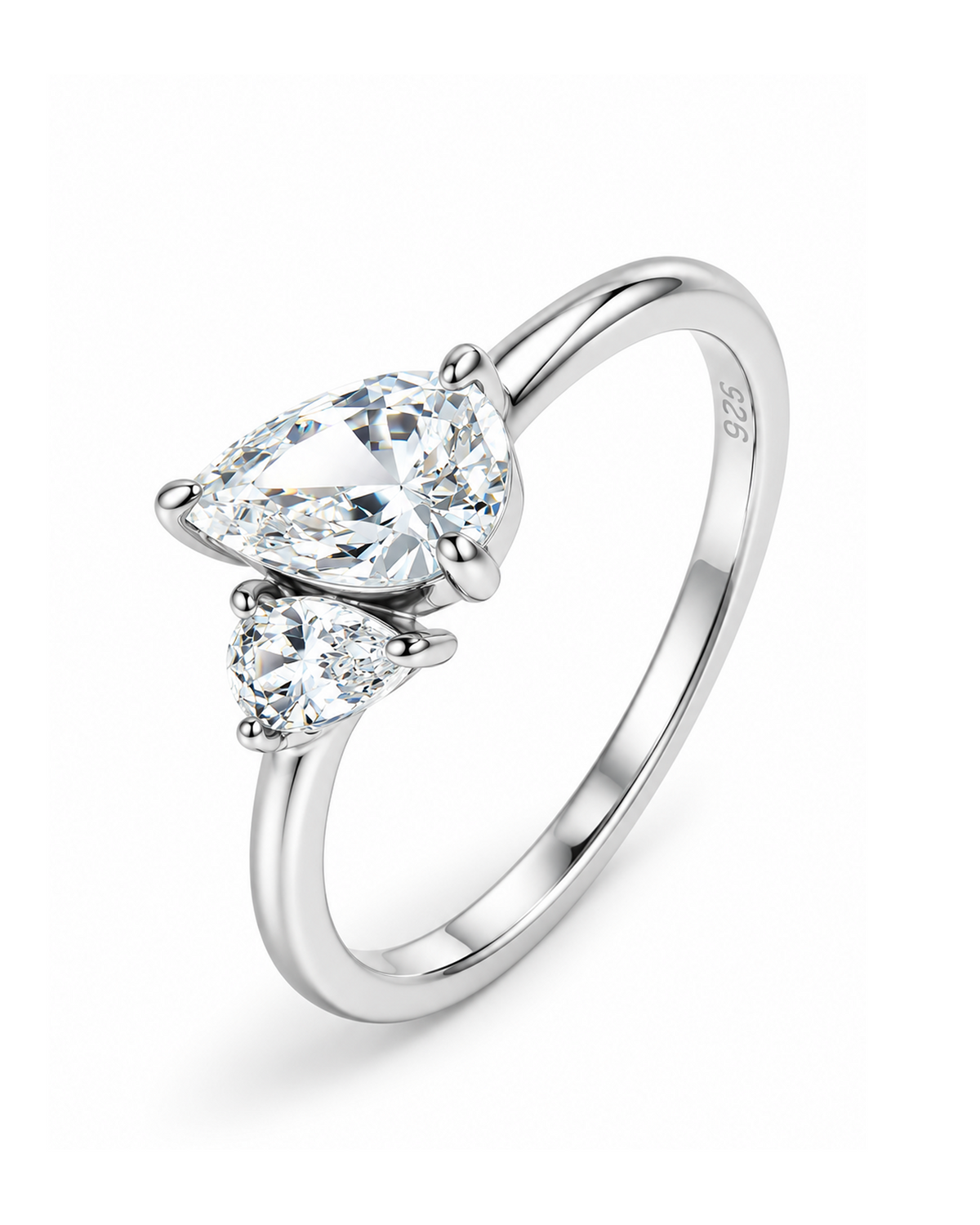Double Pear Cut Petite Ring