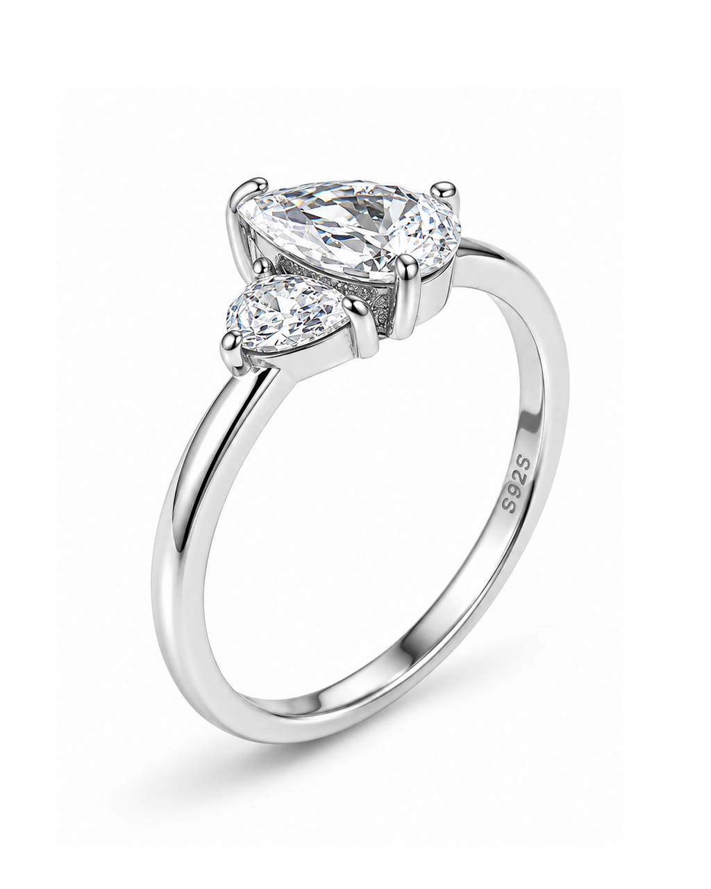 Double Pear Cut Petite Ring