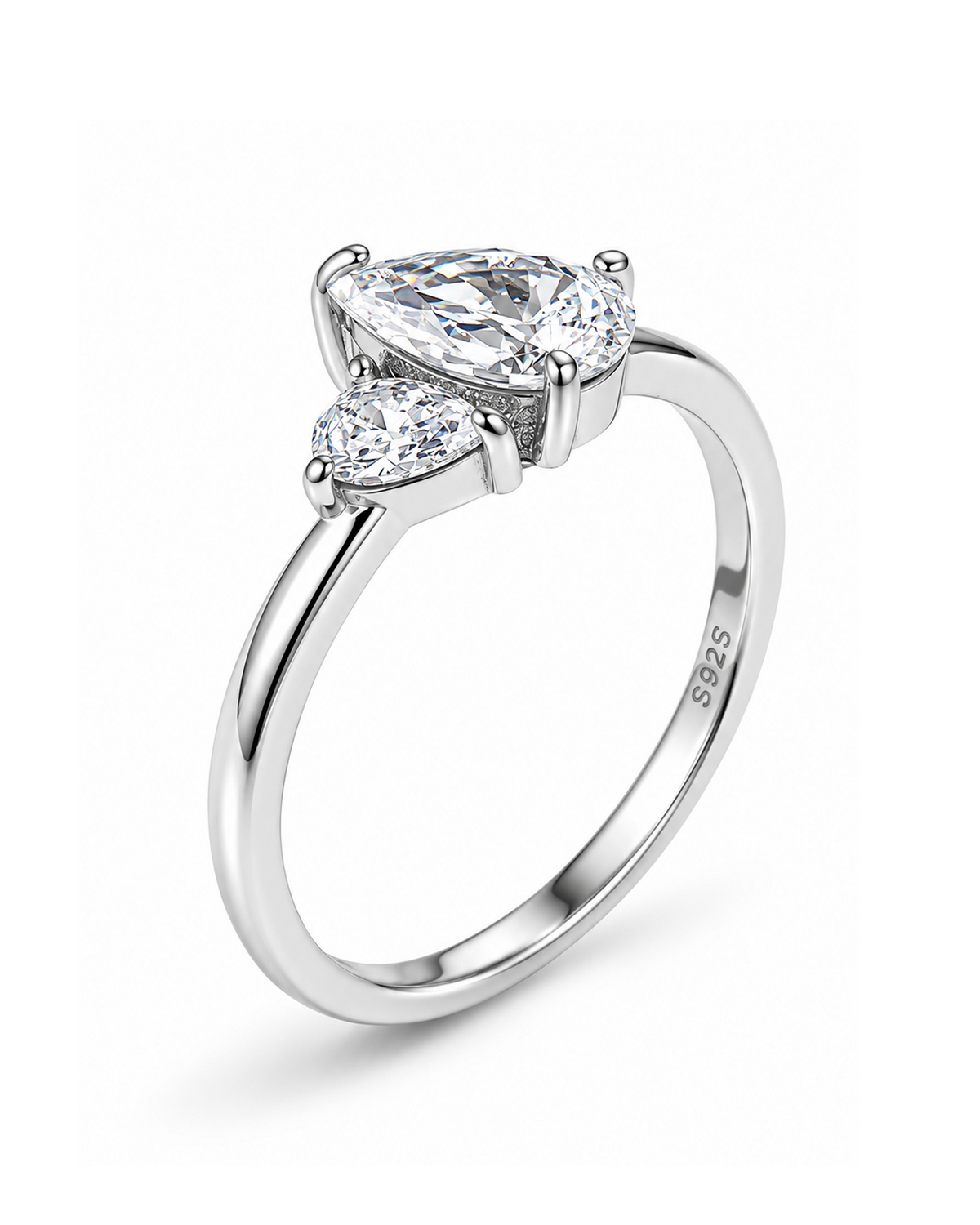 Double Pear Cut Petite Ring