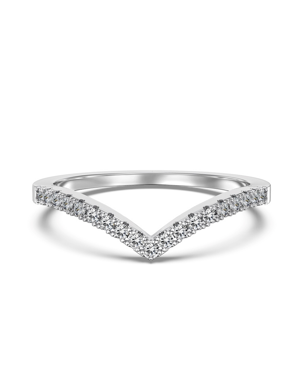 Brilliant Cut Pavé Eternity V Ring