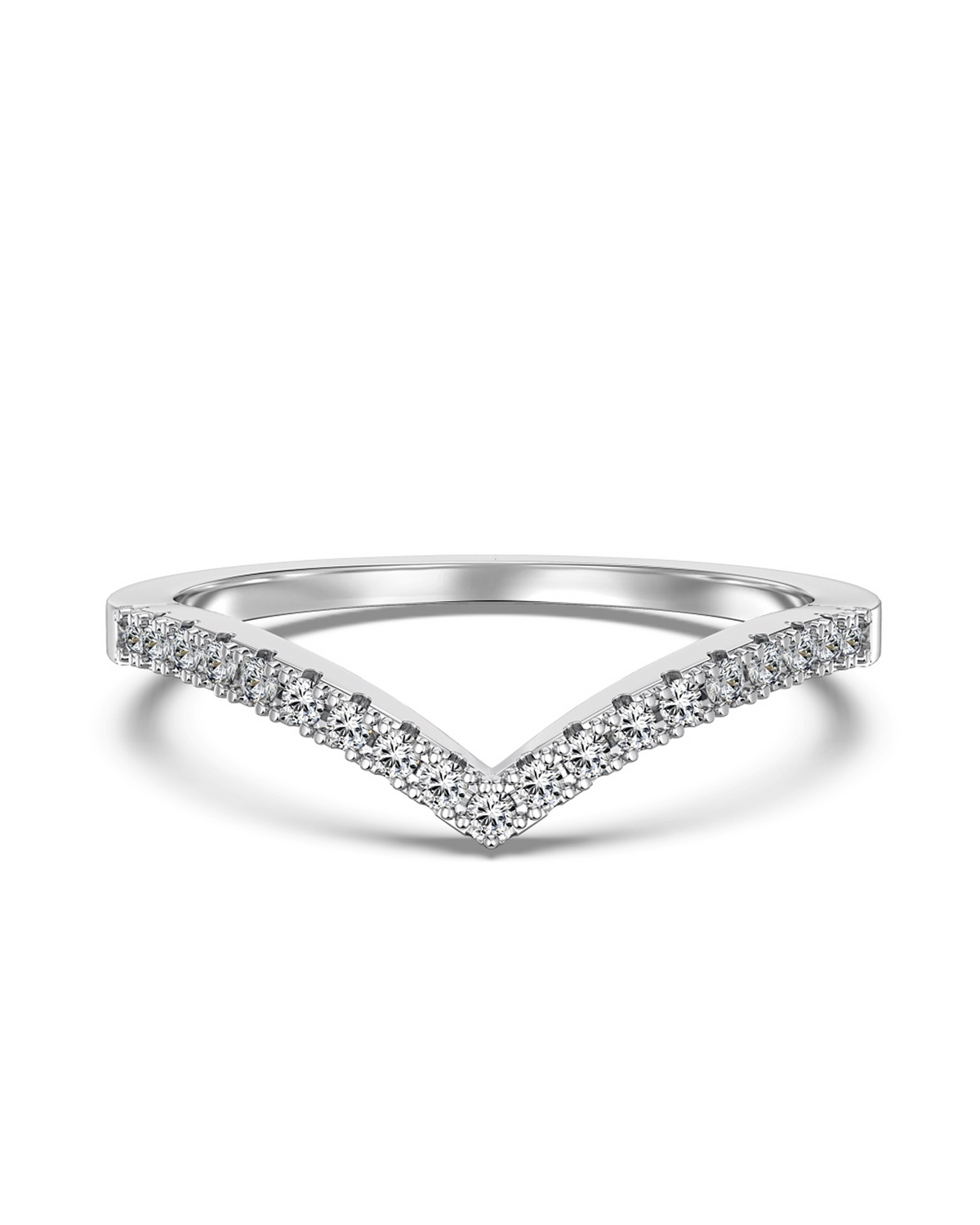 Brilliant Cut Pavé Eternity V Ring