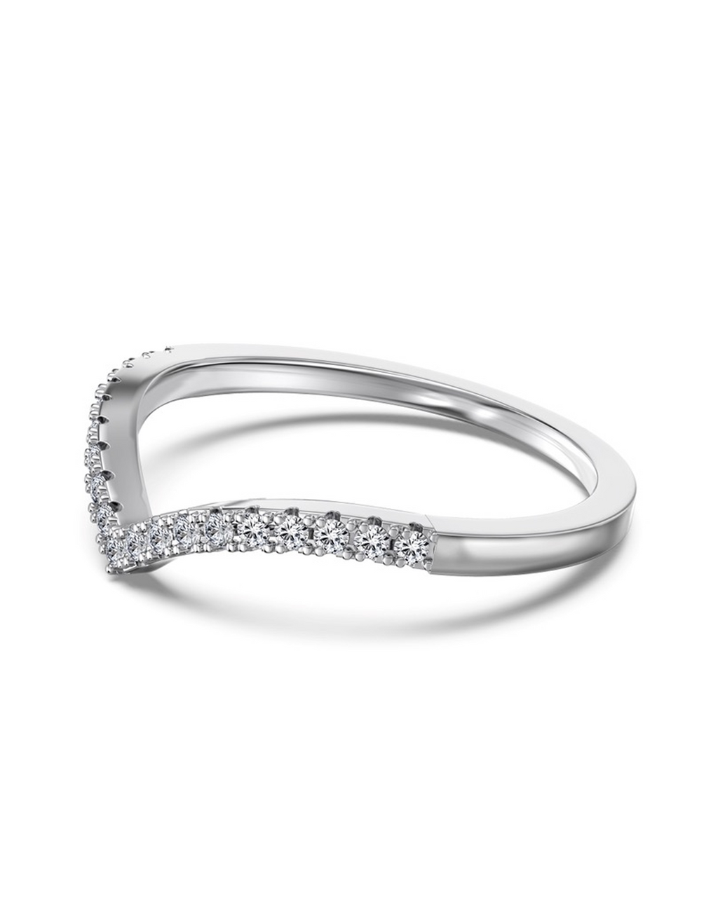 Brilliant Cut Pavé Eternity V Ring