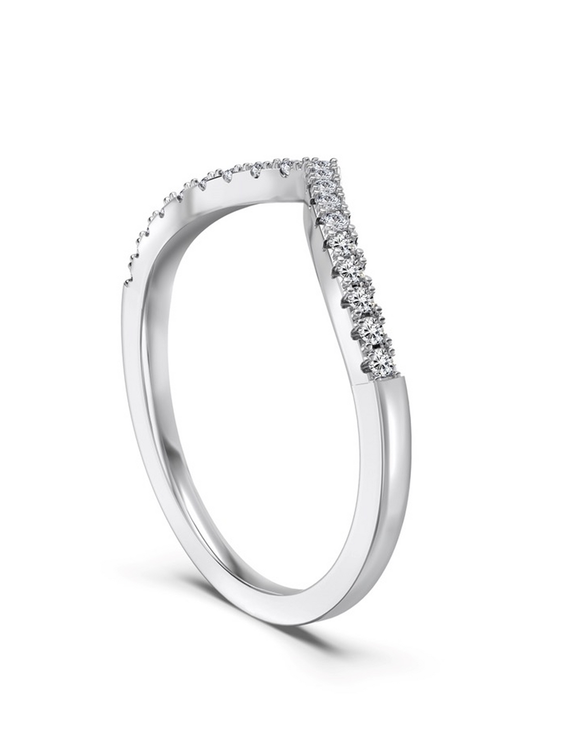 Brilliant Cut Pavé Eternity V Ring