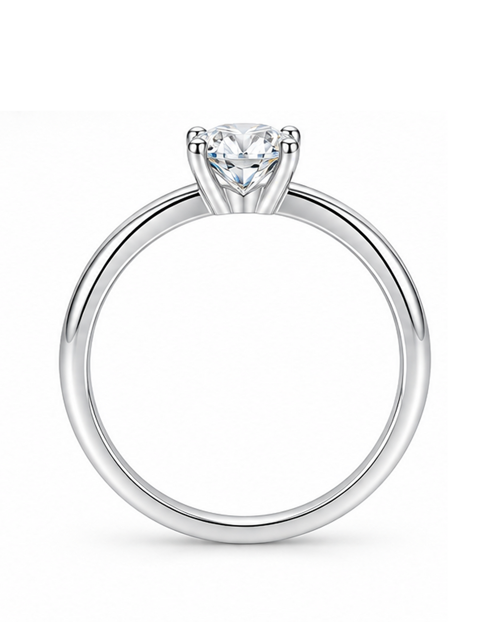 Petite 0.5ct Brilliant Cut Solitaire Moissanite Ring