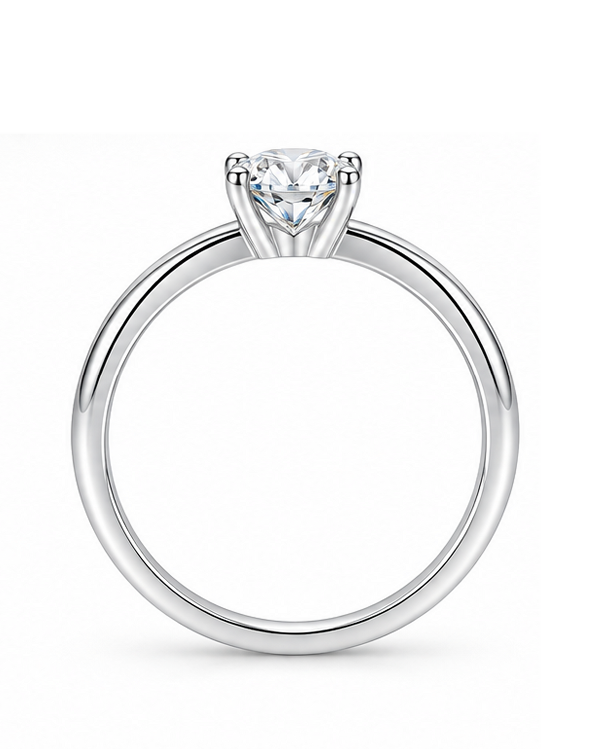 Petite 0.5ct Brilliant Cut Solitaire Moissanite Ring