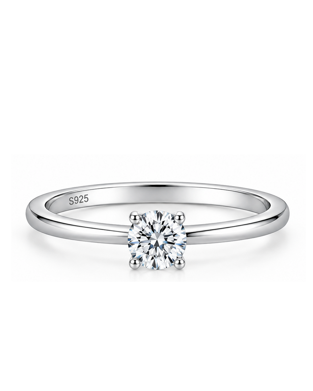 Petite 0.5ct Brilliant Cut Solitaire Moissanite Ring