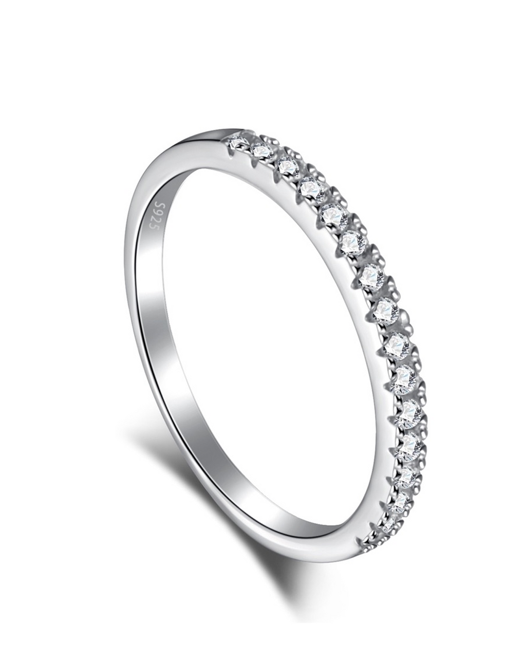 Brilliant Cut Pavé Half-Eternity Ring