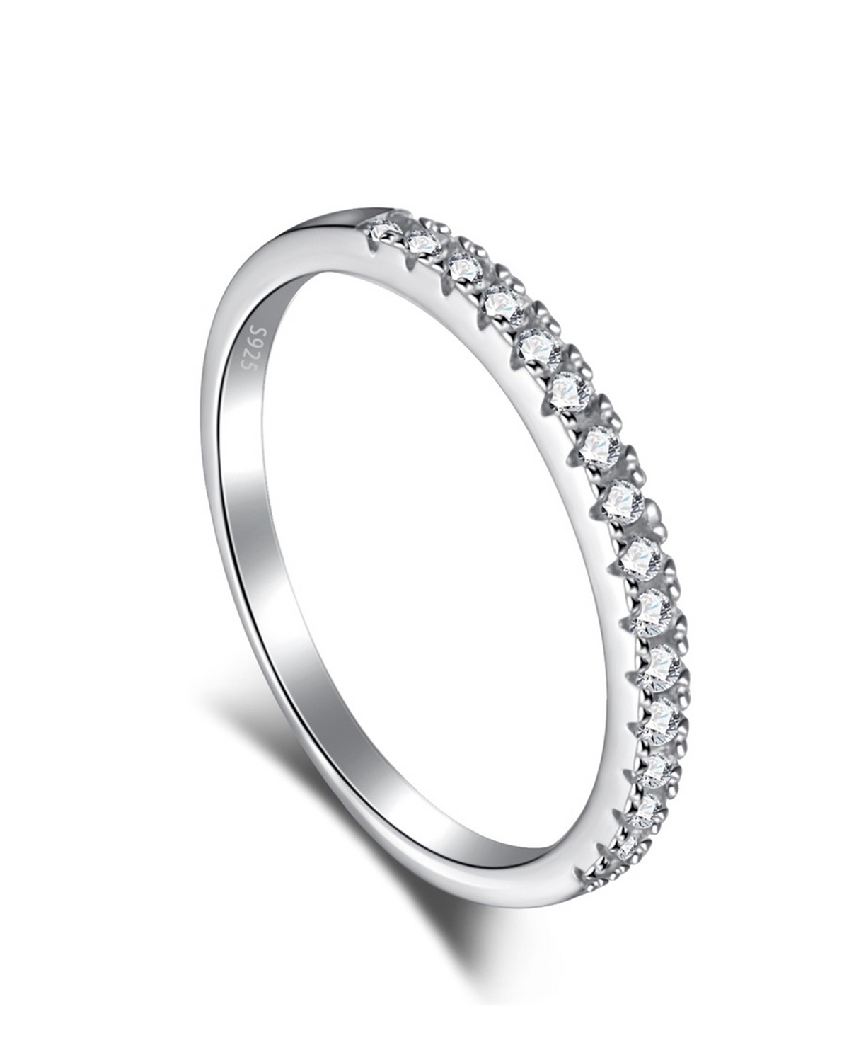 Brilliant Cut Pavé Half-Eternity Ring