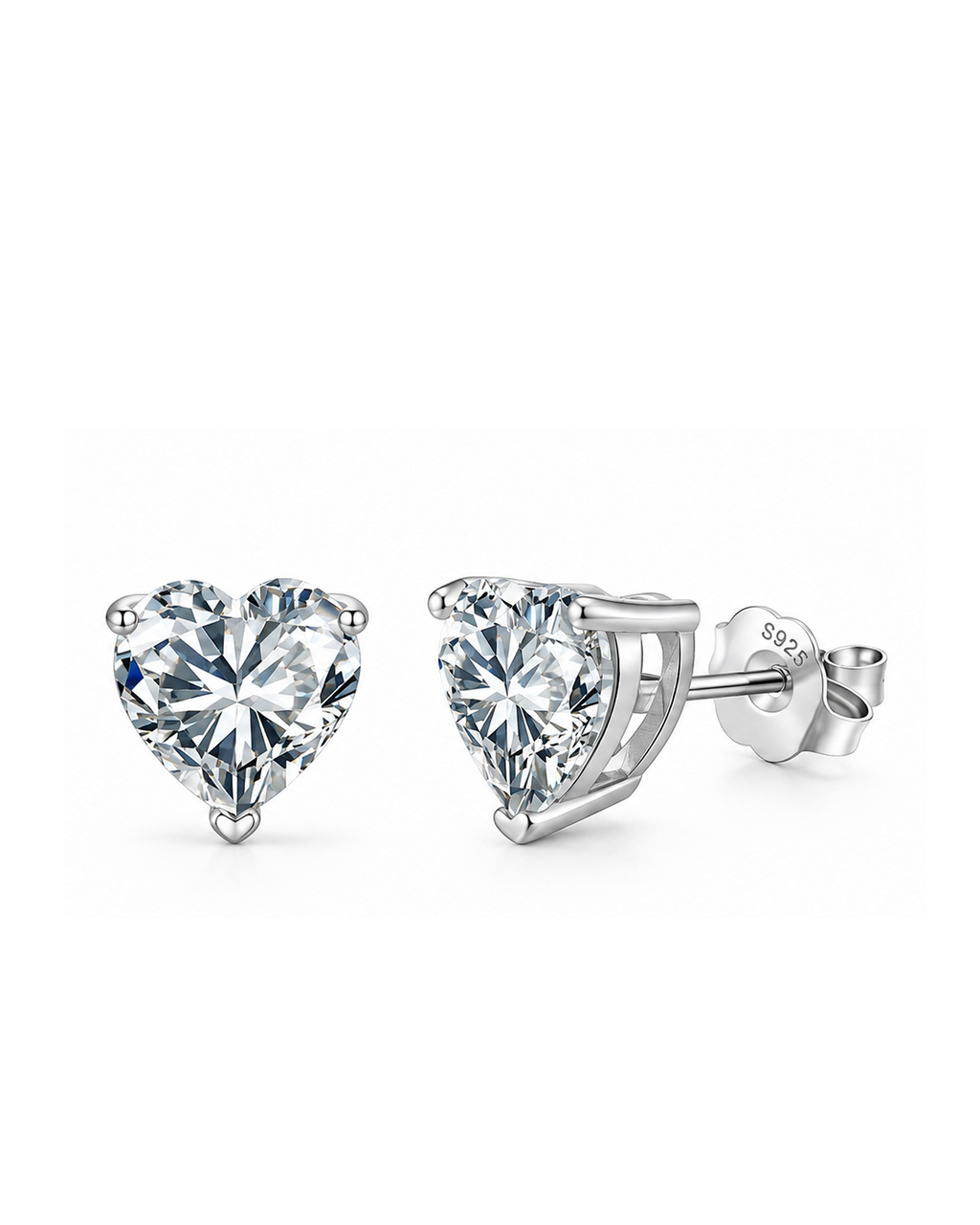 Heart Cut Stud Earrings