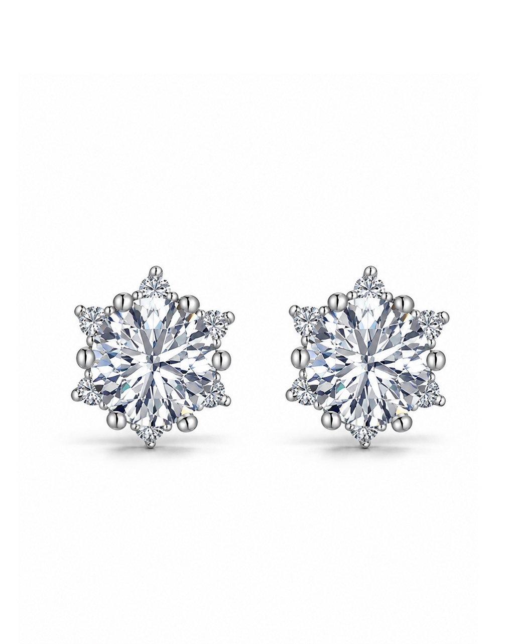 2ct Brilliant Cut Cathedral Halo Stud Earrings