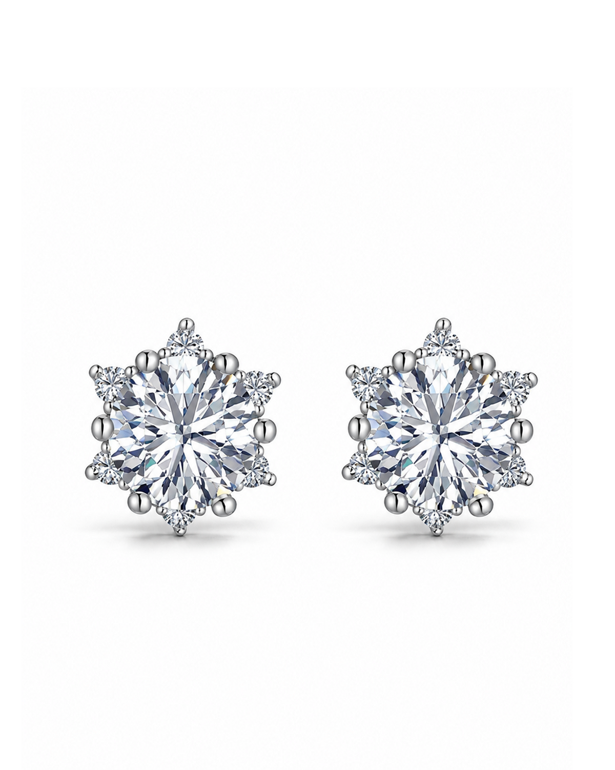 2ct Brilliant Cut Cathedral Halo Stud Earrings