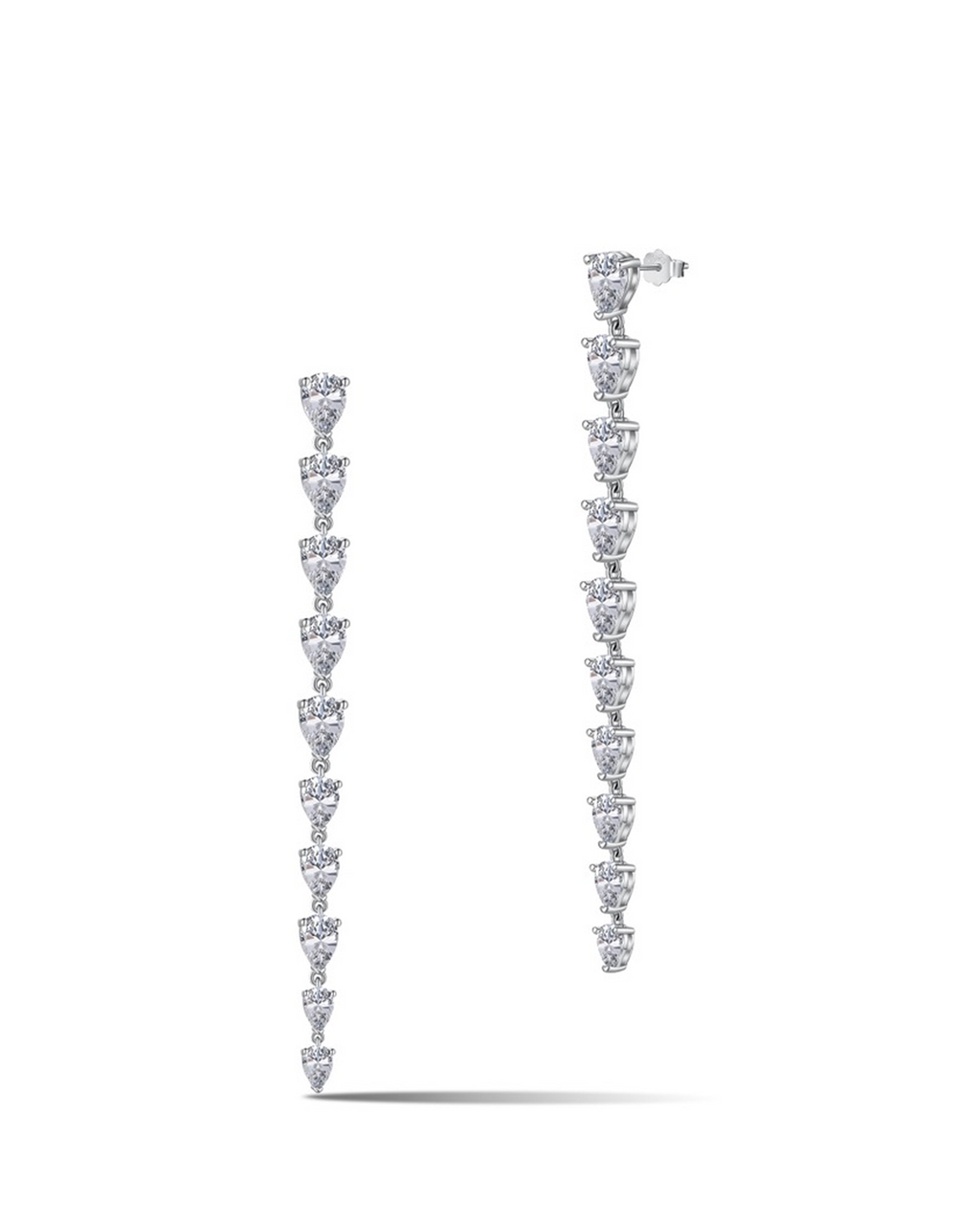 Pear Cut Cascade Earrings