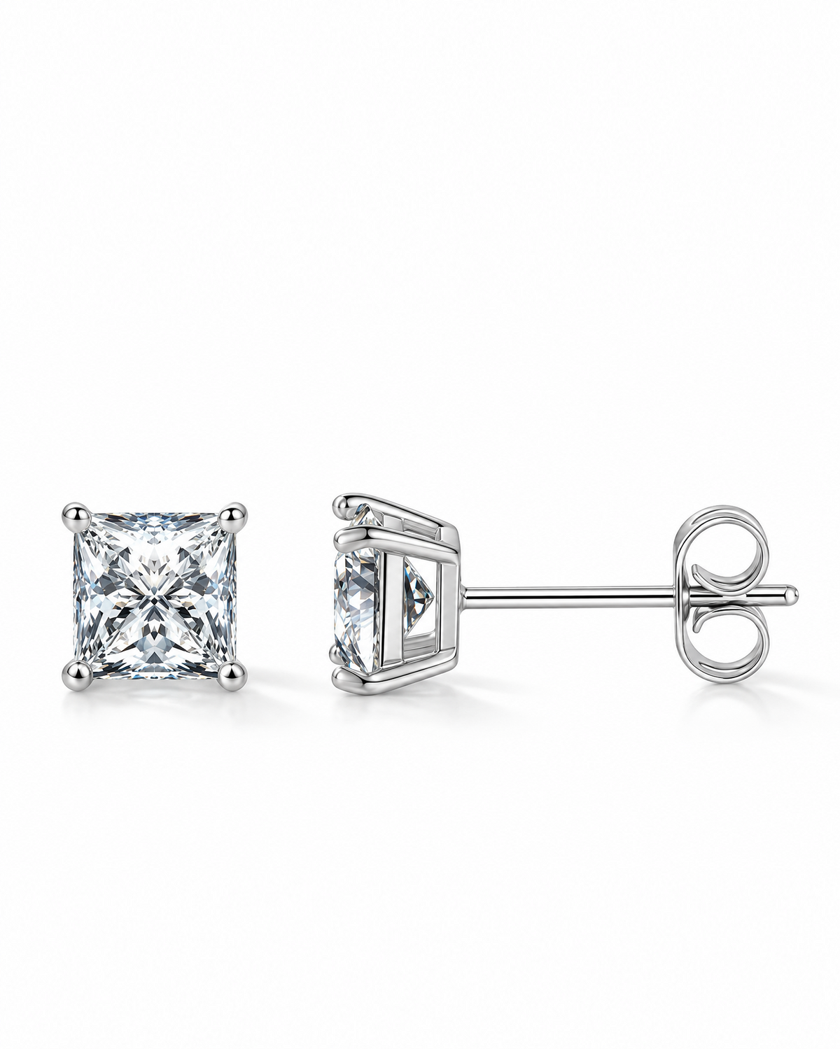 Radiant Cut Stud Earrings