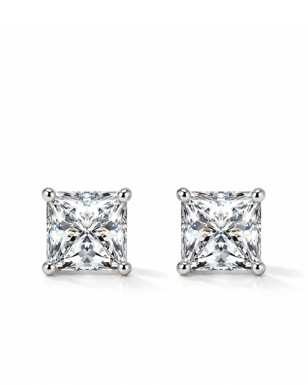 Radiant Cut Stud Earrings
