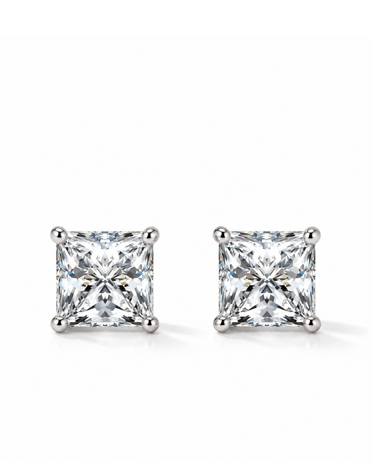 Radiant Cut Stud Earrings