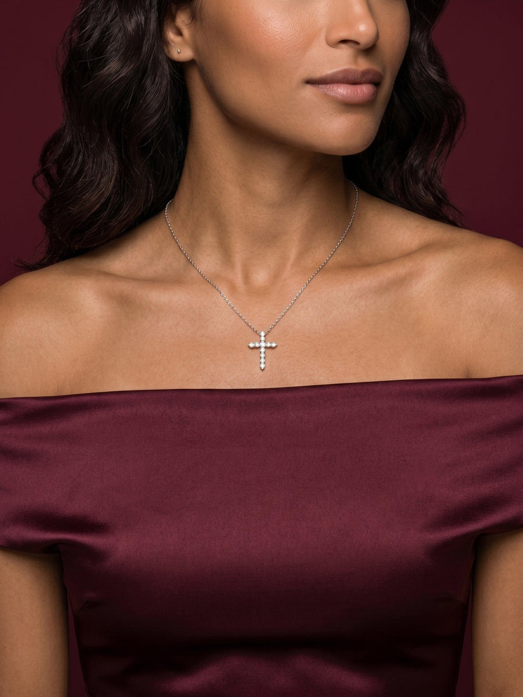 Brilliant Cut Cross Necklace