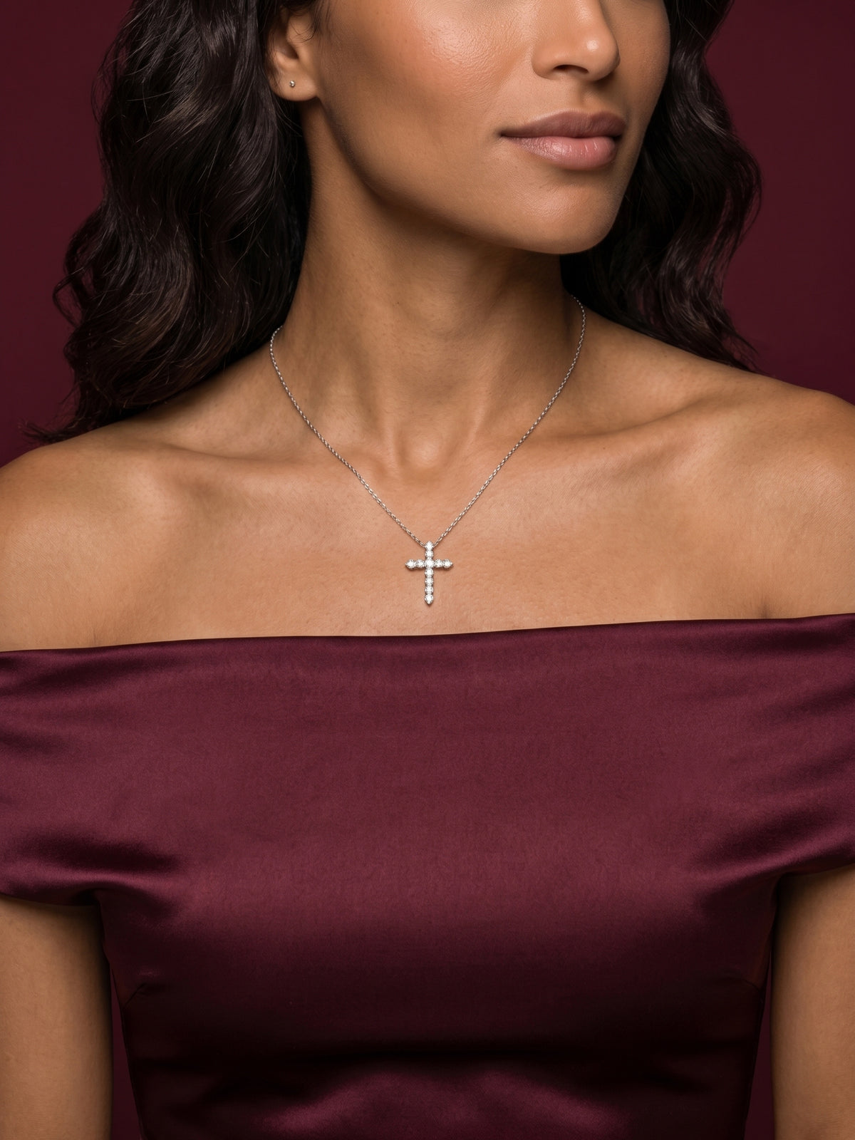 Brilliant Cut Cross Necklace