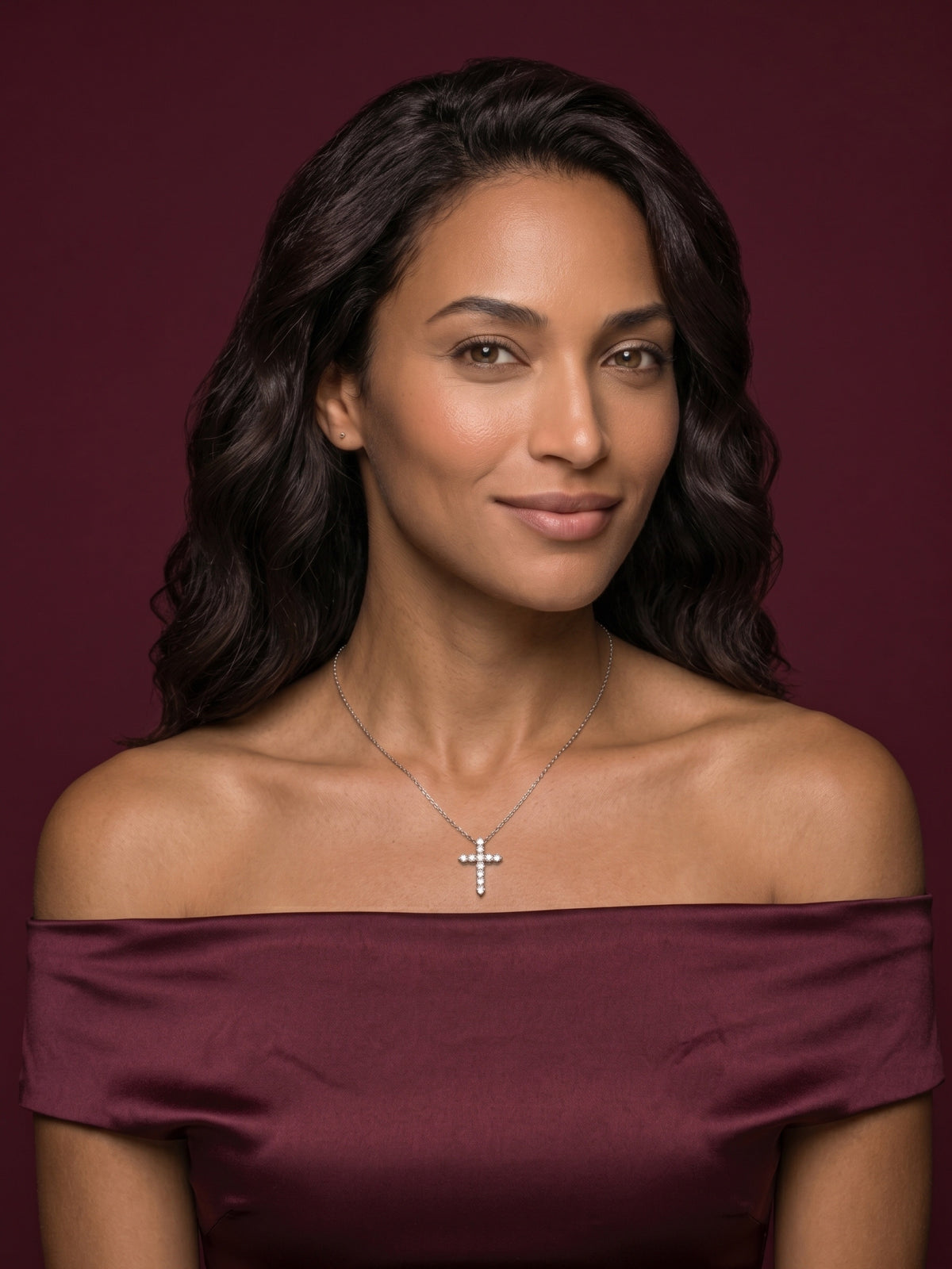 Brilliant Cut Cross Necklace