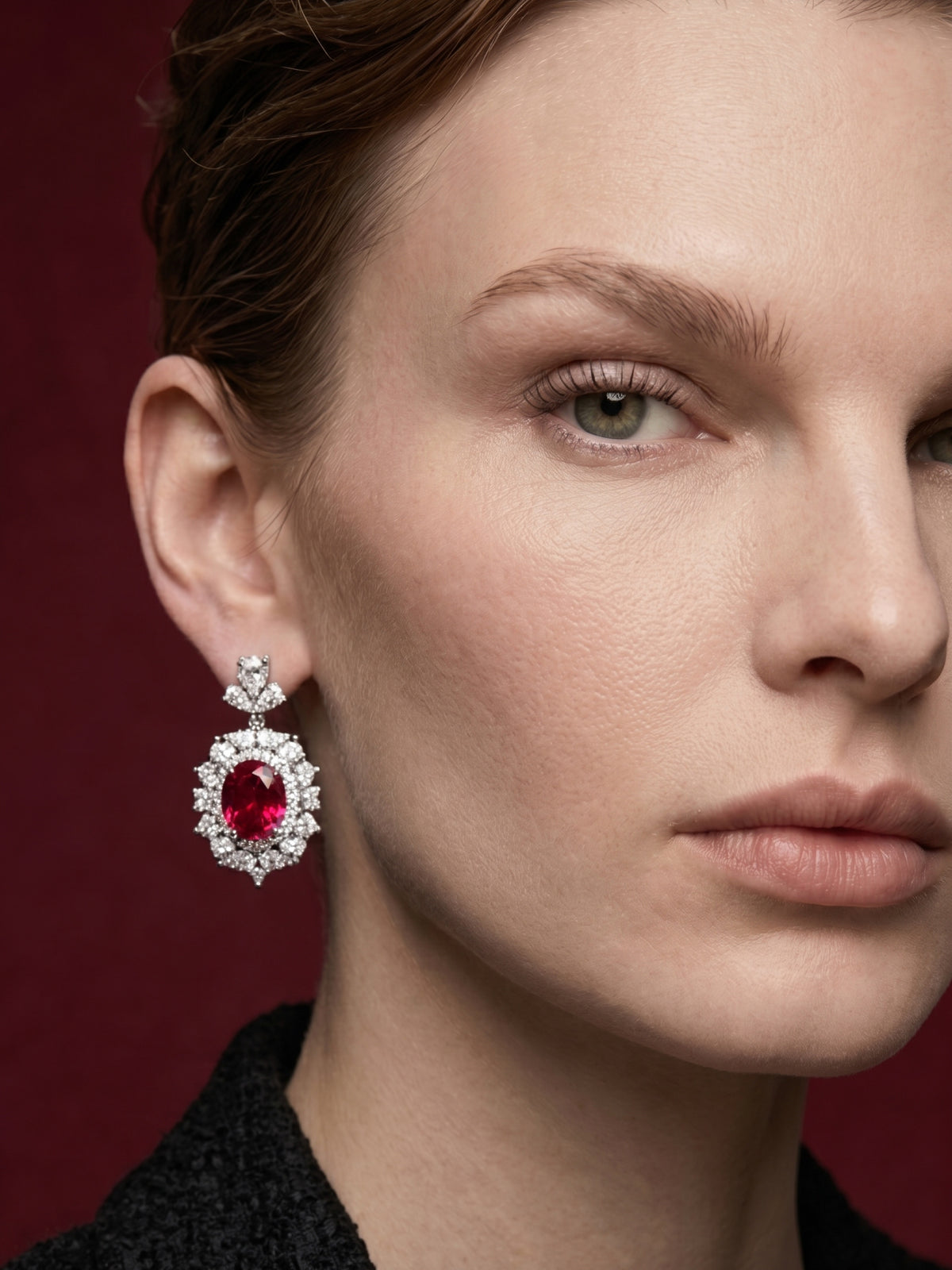 3ct Imperial Ruby Earrings in 925 sterling silver — STAUDENMANN