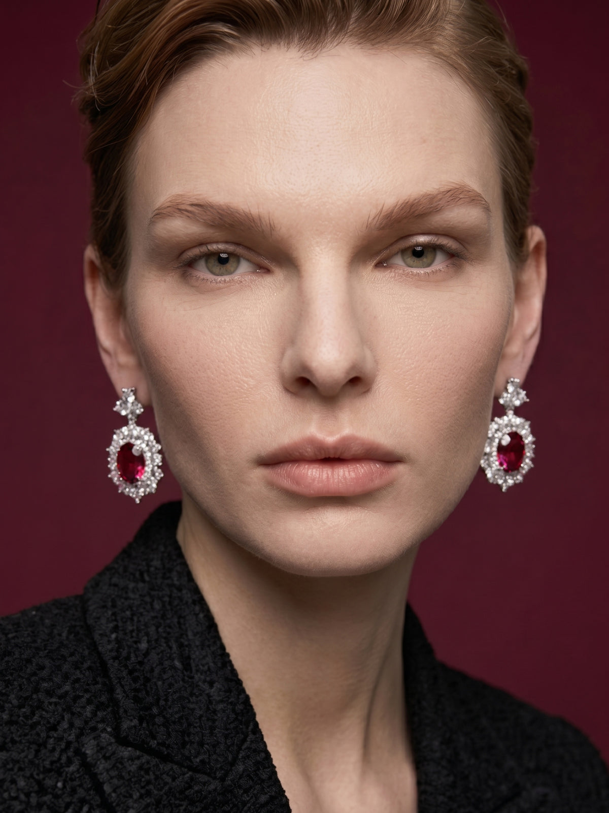 3ct Imperial Ruby Earrings in 925 sterling silver — STAUDENMANN