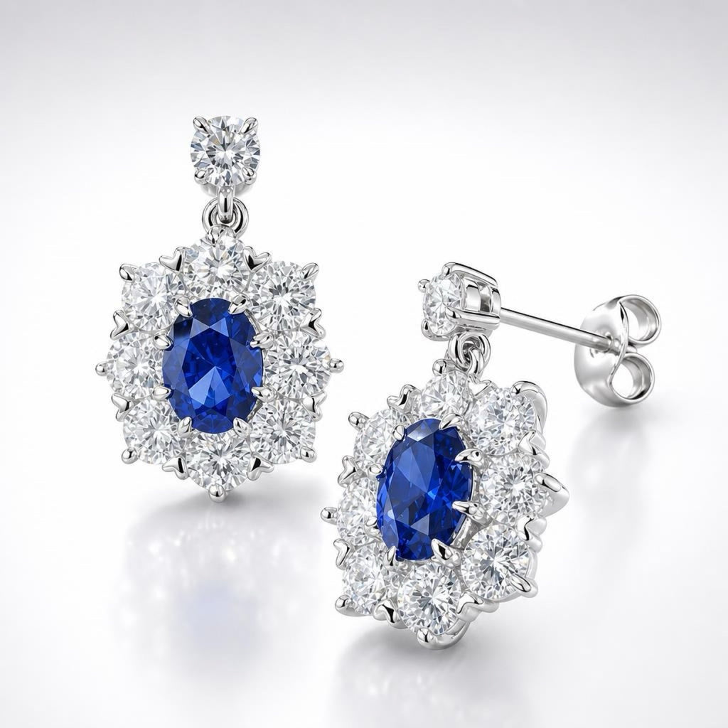 2ct Royal Sapphire Earrings in 925 sterling silver — STAUDENMANN
