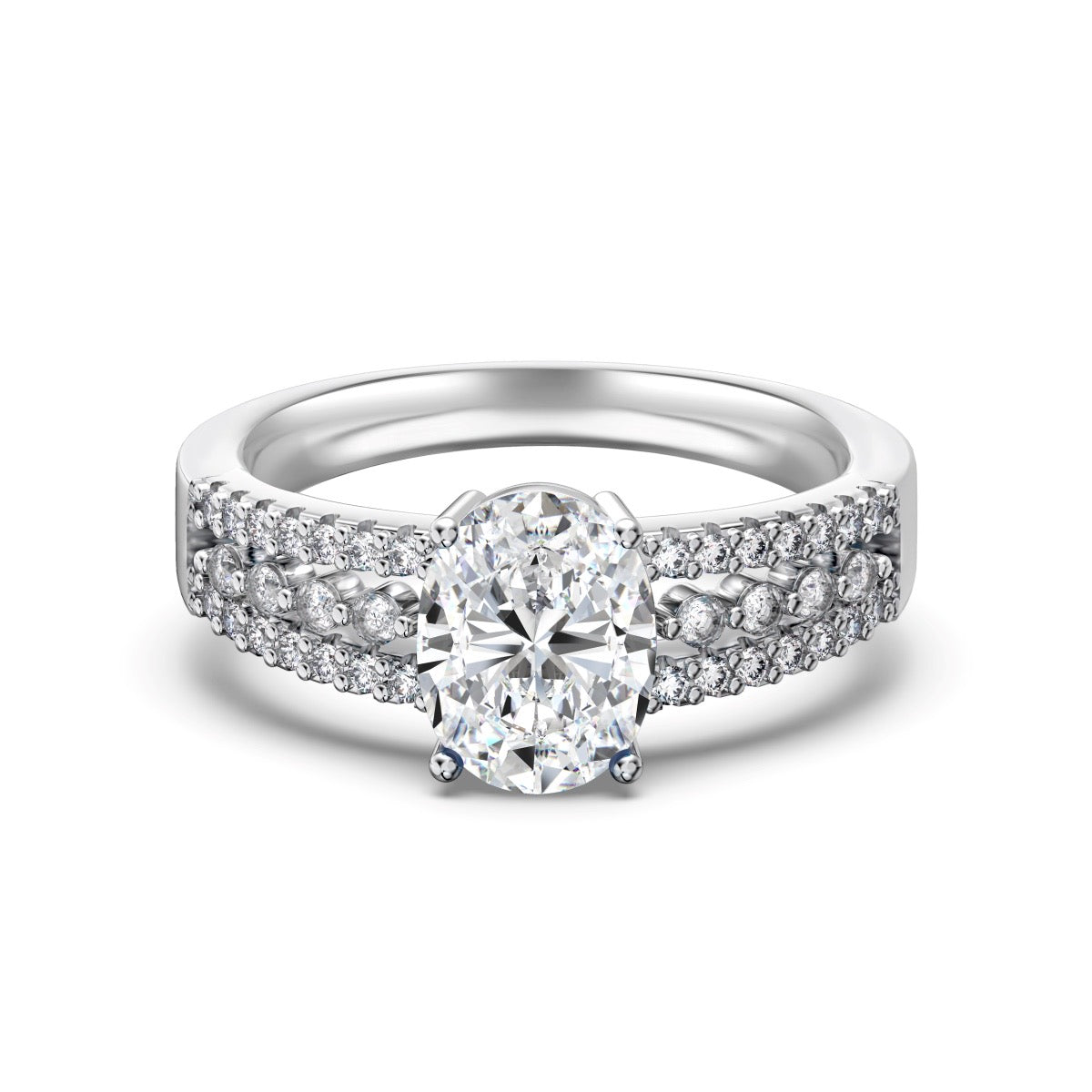Three-Line Oval Ring in 925 sterling silver — STAUDENMANN