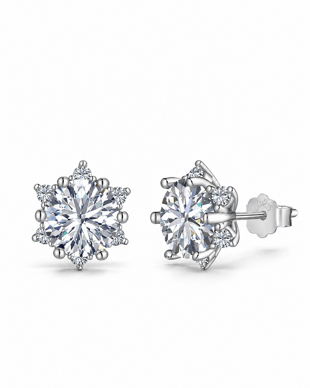 2ct Brilliant Cut Cathedral Halo Stud Earrings