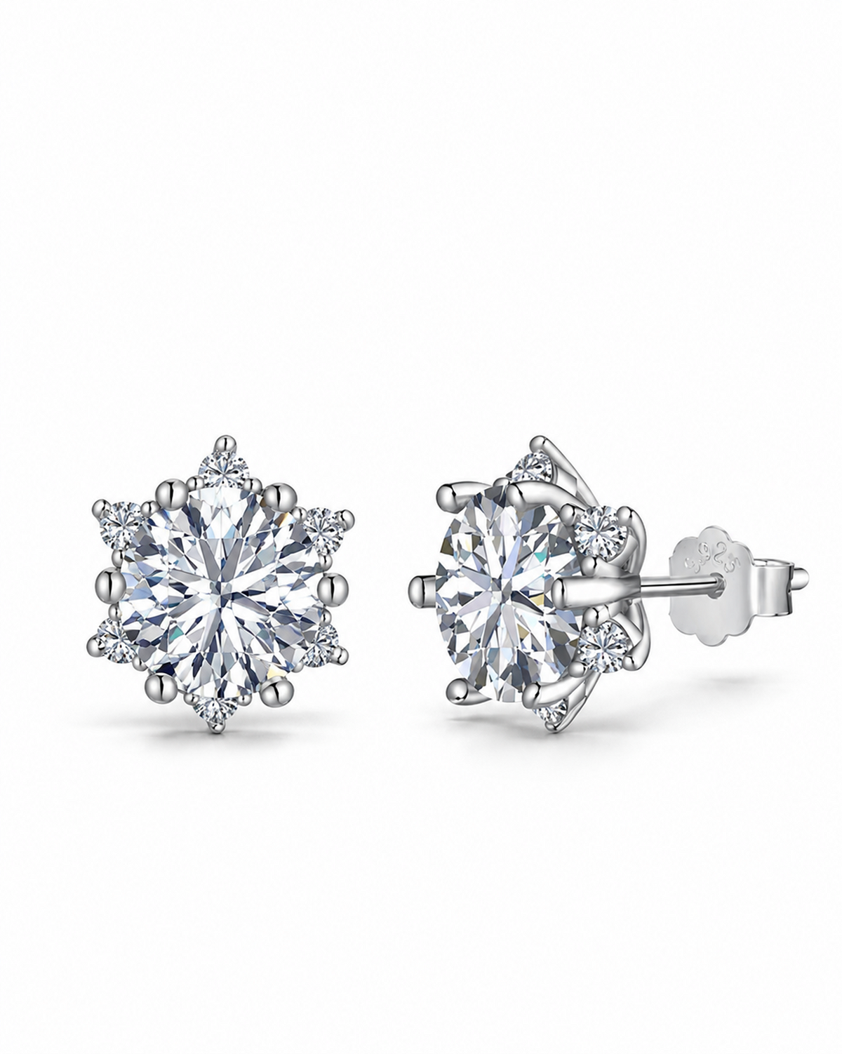 2ct Brilliant Cut Cathedral Halo Stud Earrings